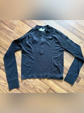 DSG Women's Momentum Seamless 1/4 Zip Active Top Pure Black NWT Size XXL